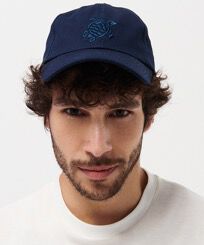中性纯色帽子 Navy 男性正面穿戴视图