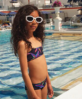 Girls Bikini Set Disco Stars Navy front worn view