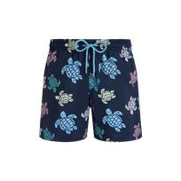 Pantaloncini mare uomo ultraleggeri e ripiegabili Tortues Multicolores Blu marine vista frontale