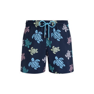 Pantaloncini mare uomo ultraleggeri e ripiegabili Tortues Multicolores Blu marine vista frontale