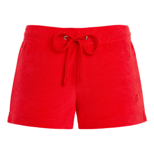 Shorty femme en éponge uni - Vilebrequin x JCC+ - Edition limitée Coquelicot vue de face