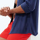 Camicia uomo in Jersey Tencel a tinta unita Blu marine dettagli vista 2