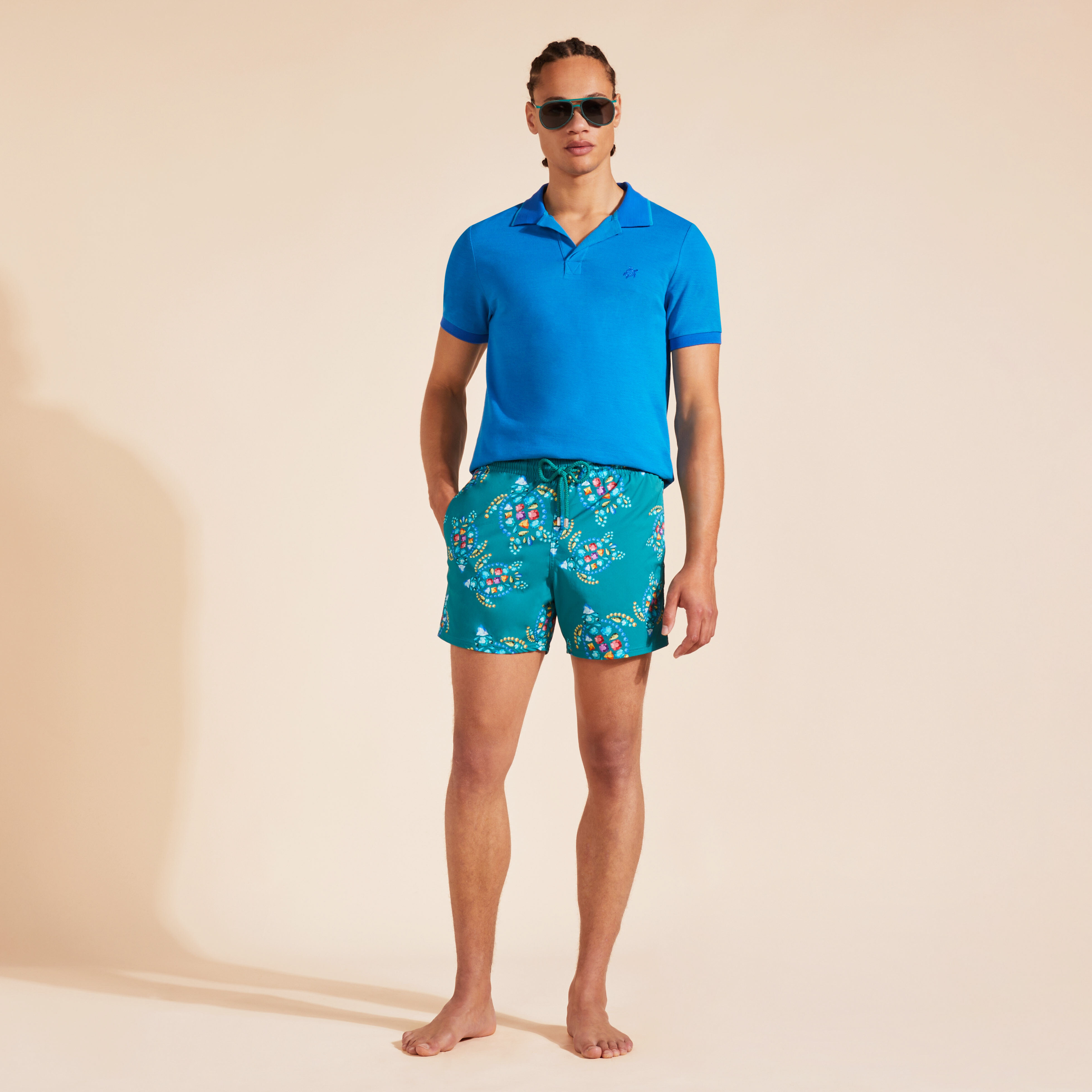 Polo de algodon de color liso para hombre