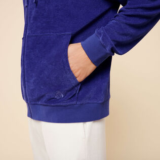 Sudadera de felpa en color liso para hombre Purple blue detalles vista 2