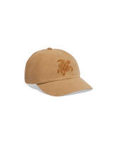 Unisex Linen Cap Solid Mocha front view