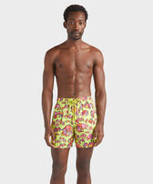 Men Ultra-light and packable Swim Shorts Hermit Crabs Chartreuse front worn view