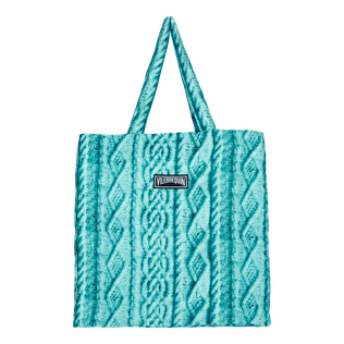 Linen Aran Knit Unisex Tote Bag Thalassa front view