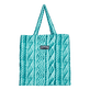 Linen Aran Knit Unisex Tote Bag Thalassa front view