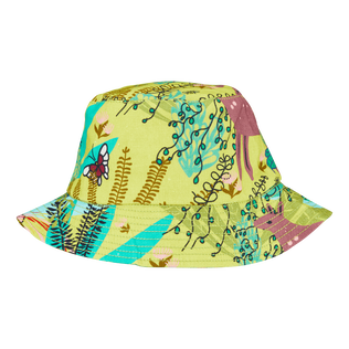 Others Printed - Unisex Linen Printed Bucket Hat Jungle Rousseau, Ginger back view