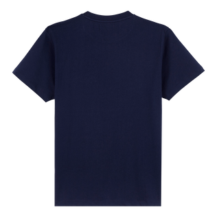 T-shirt uomo in cotone Turtle Patch Blu marine vista posteriore
