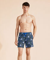 Men Swim Trunks Embroidered Splash - Limited Edition Navy front worn view