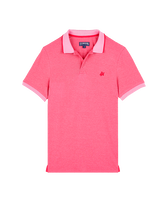 Men Organic Cotton Polo Shirt Solid Petunia front view