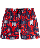 Graphic Lobsters Stretch-Badeshorts für Jungen Marineblau Vorderansicht