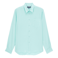 Camisa de lino lisa para hombre Laguna vista frontal