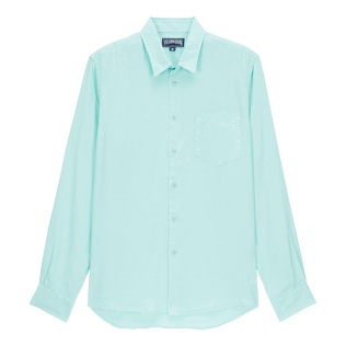 Camisa de lino lisa para hombre Laguna vista frontal