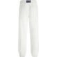 Pantalón liso en tejido terry unisex Blanco tiza vista trasera