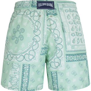 Men Swim Shorts Bandana - Vilebrequin x BAPE® BLACK Mint back view