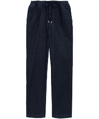 Men Denim Jogging Pants Dark denim w1 front view