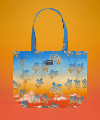 Borsa tote unisex Ronde des Tortues Sunset - Vilebrequin x The Beach Boys Multicolore vista frontale