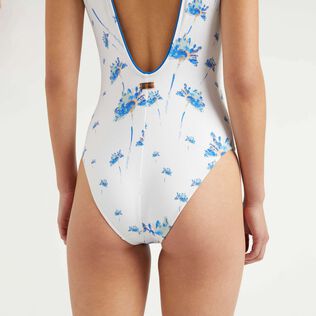 Bañador de una sola pieza con cordones y estampado Herbier para mujer Off white detalles vista 2