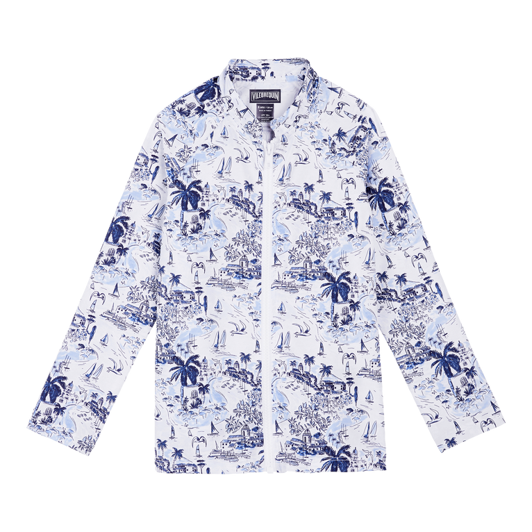 Langärmeliger Riviera Rashguard Mit Reißverschluss Für Kinder - Ginko-z - Blau - Größe 2 - Vilebrequin