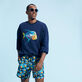 Sweatshirt coton organique homme Piranhas Bleu marine vue de détail 2