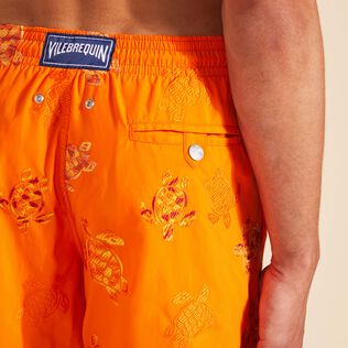 Men Swim Shorts Embroidered Tortue Multicolore - Limited Edition Apricot details view 2