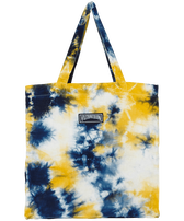 Linen Tie & Dye Unisex Tote Bag Navy front view