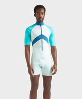 Bañador de una sola pieza tricolor para hombre Blue note vista frontal desgastada