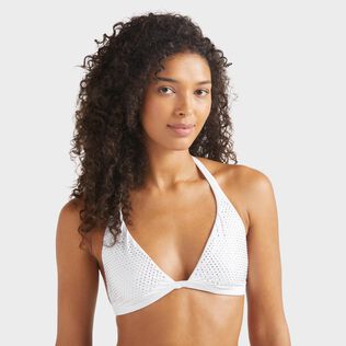 Top bikini donna all'americana Strass Bianco dettagli vista 2