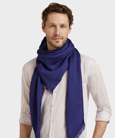 Turtle Monogram Scarf Midnight front worn view