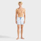 Men Stretch Short Swim Shorts Medusa and Shells White 正面穿戴视图 Men Stretch Short Swim Shorts Medusa and Shells White 正面穿戴视图