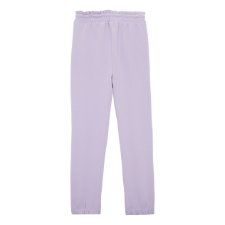 Girls Cotton Jogger Pants Solid Lilac back view