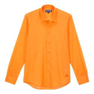 Unisex Cotton Voile Lightweight Shirt Solid Carrot front view