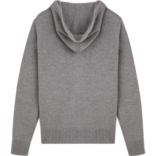Men Cashmere Wool Full Zip Cardigan Grey back view