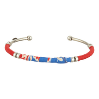 Bracelet argenté Crevettes & Schrimps unisexe Zanzibar - Vilebrequin x Gas Bijoux Coquelicot vue de face