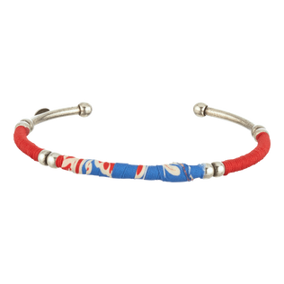 Bracelet argenté Crevettes & Schrimps unisexe Zanzibar - Vilebrequin x Gas Bijoux Coquelicot vue de face