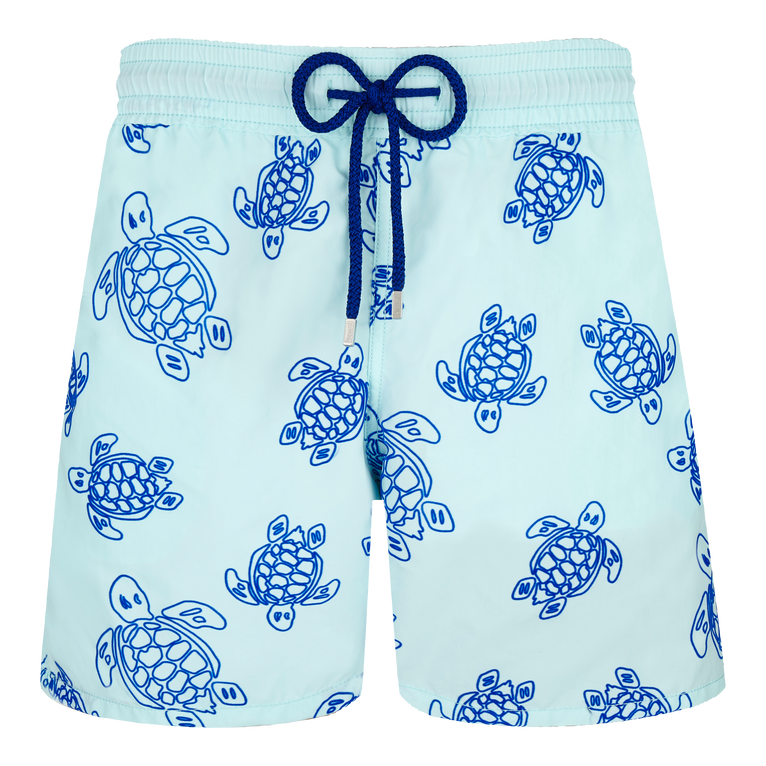 Men Swim Shorts Flocked Ronde Des Tortues - Moorea - Blue