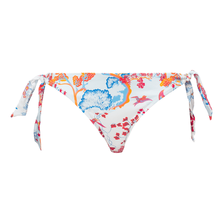 Women Side Tie Bikini Bottom Peaceful Trees - Flamme - White - Size XL - Vilebrequin