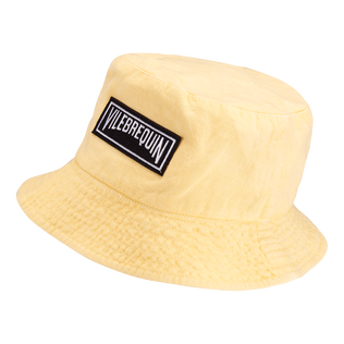 Gorro de pescador unisex de lino de color liso Genet vista frontal