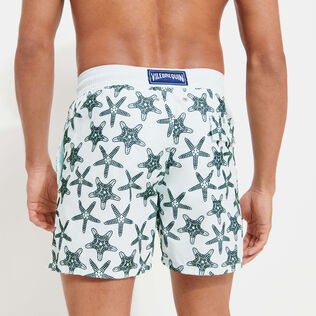 Men Swim Shorts Starfish Dance Flocked Glacier back worn view