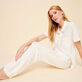 Pantalón liso en tejido terry unisex Blanco tiza detalles vista 4