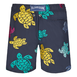 Bañador con bordado Ronde Tortues Multicolores para niño - Edición limitada Azul marino vista trasera