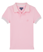 Boys Cotton Polo Solid Marshmallow front view