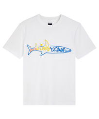 Men cotton t-shirt Vilebrequin Squale - Vilebrequin x JCC+ - Limited Edition White front view
