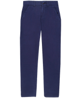 Pantaloni chino bambino tinta unita Blu marine vista frontale