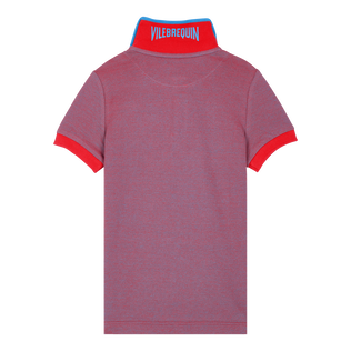 Cotton Pique Boys Polo Shirt Solid Earthenware back view
