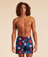 Men Swim Trunks Tortues Multicolores Navy front worn view