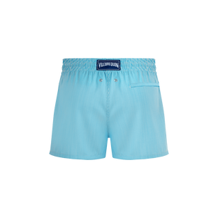 Men Wool Swim Shorts Micro Rayures Tailoring Blue topaz back view