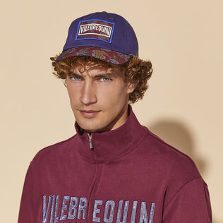 Gorra con estampado Mosaïque para hombre Dark denim w1 vista frontal desgastada